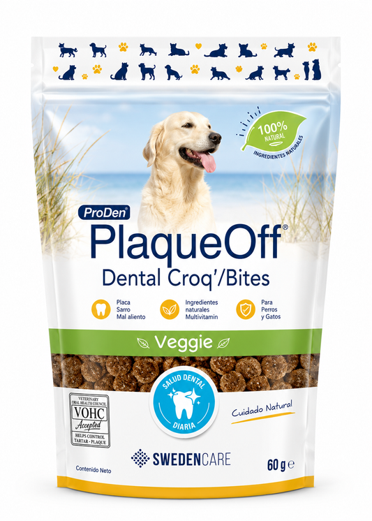 PlaqueOff Veggie 60g – Snack Dental para Perros Grandes