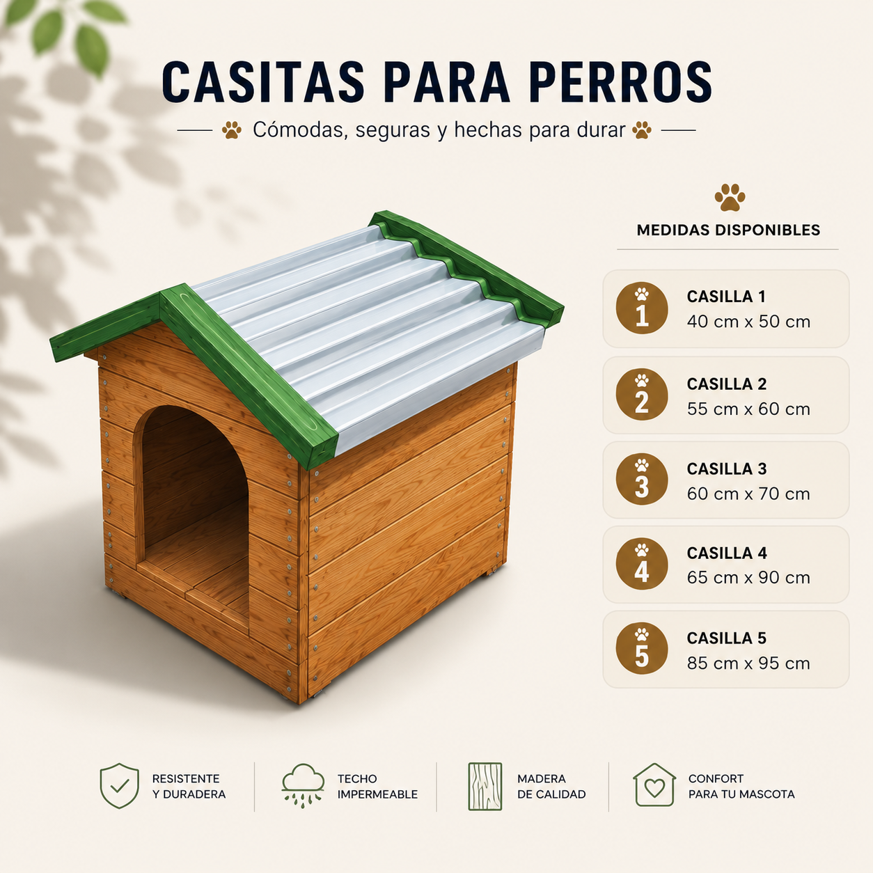 Casilla de Madera para Perros